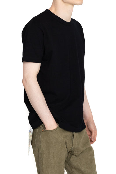 Indigo Jersey Crew Neck T-shirt - Indigo x Black