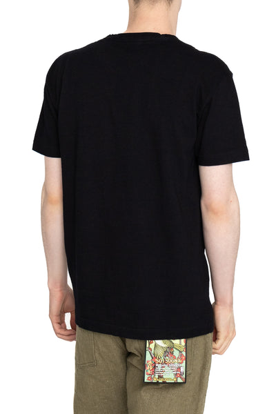 Indigo Jersey Crew Neck T-shirt - Indigo x Black