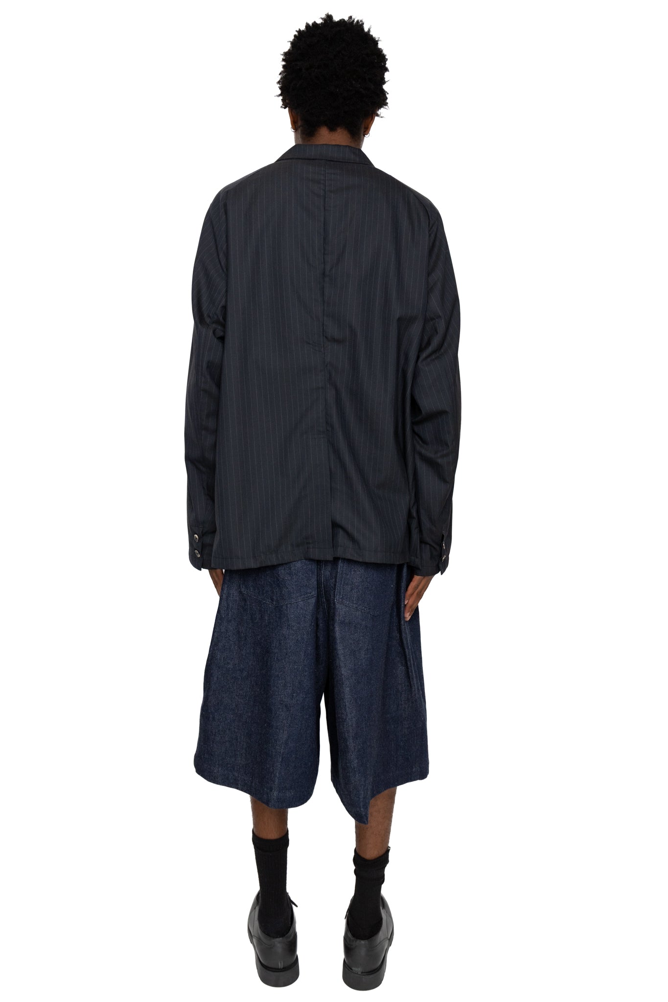 Circular Short Pants Denim One Wash - Indigo