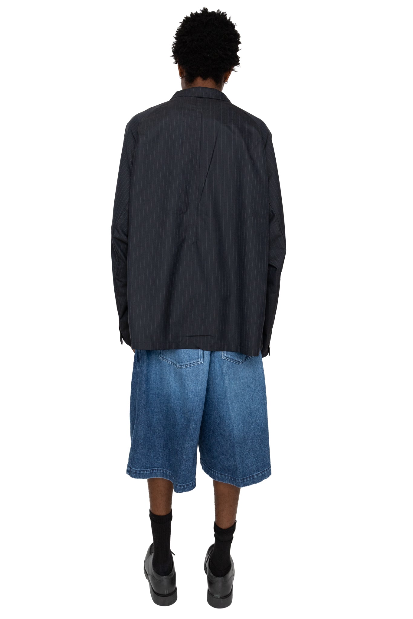 Circular Short Pants Denim Damaged - Indigo