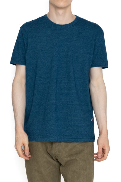 Indigo Jersey Crew Neck T-shirt - Greencast Indigo