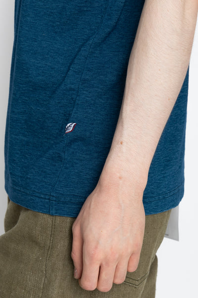 Indigo Jersey Crew Neck T-shirt - Greencast Indigo