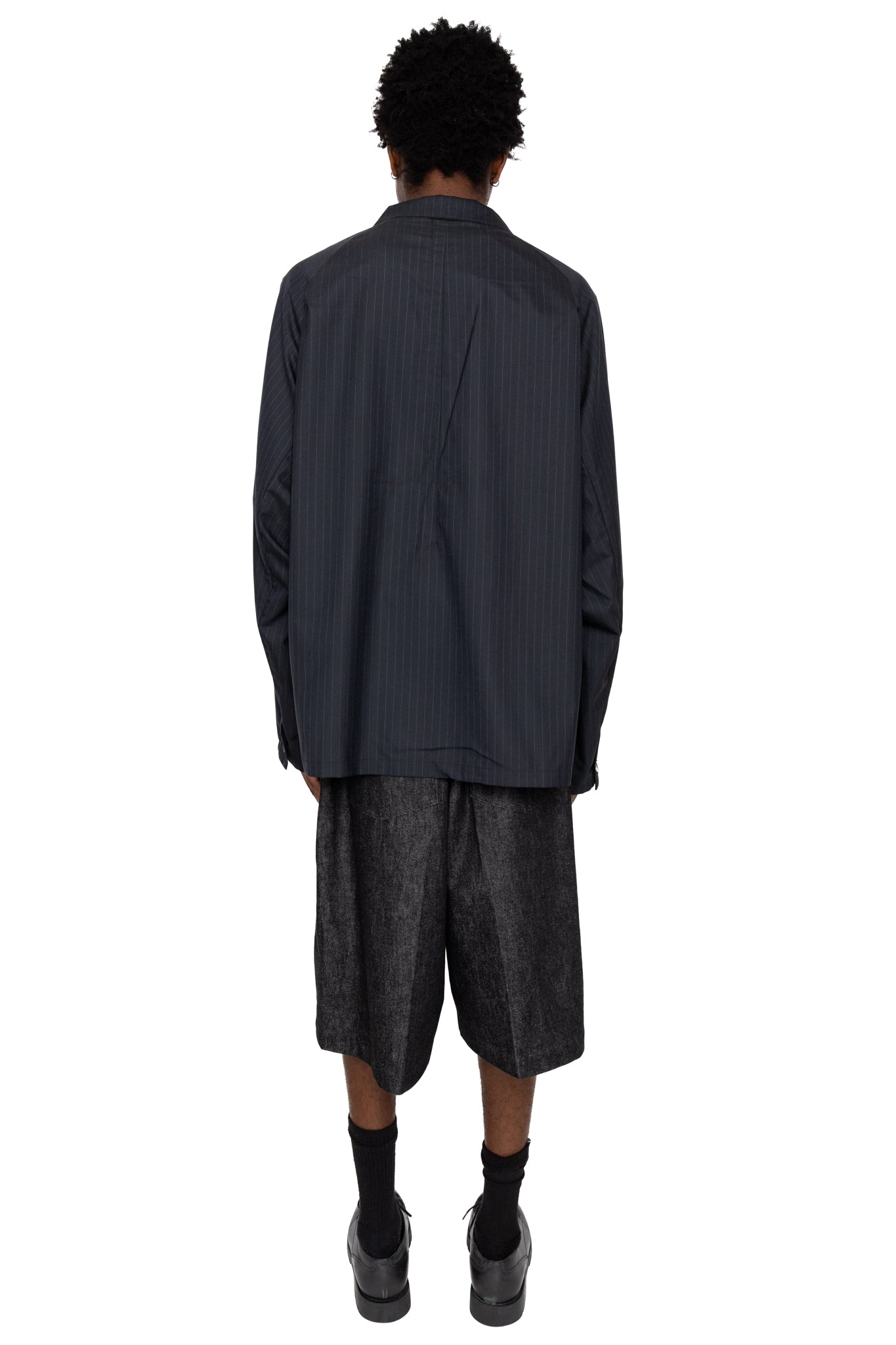 Circular Short Pants Denim One Wash - Black