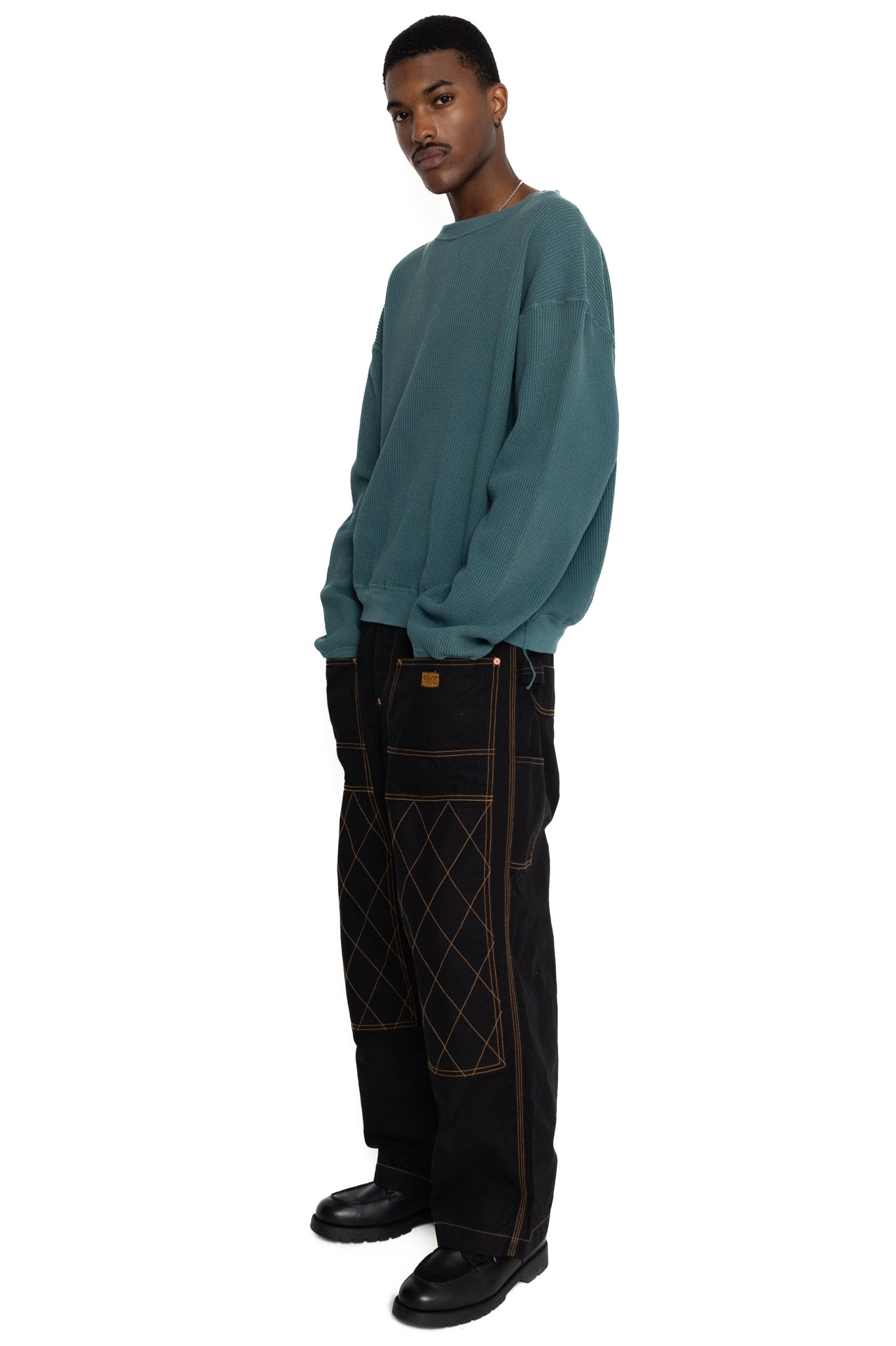 Light Canvas Wide LUMBER Pants - Black