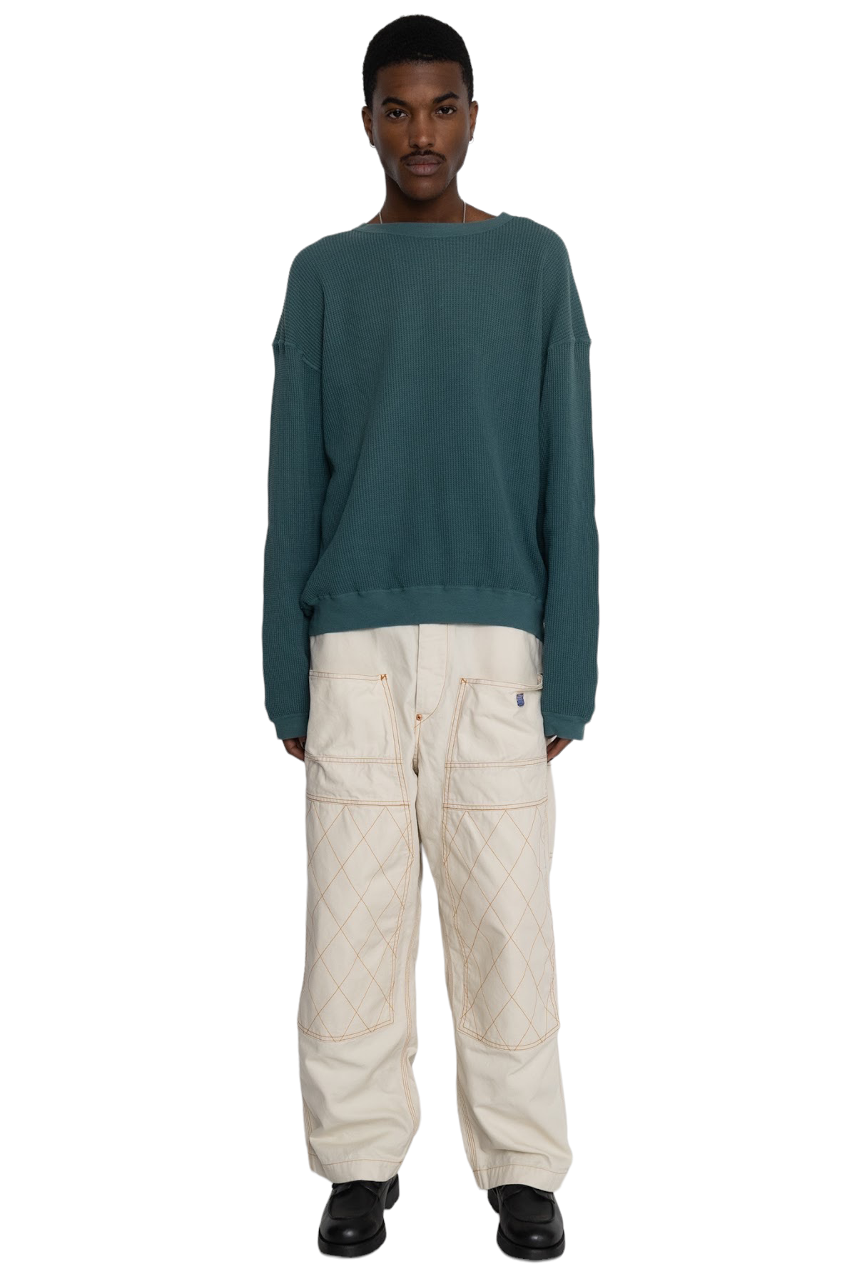 Light Canvas Wide LUMBER Pants - Ecru