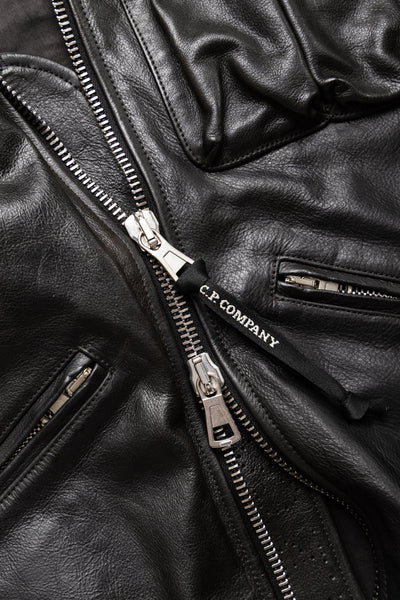 Medium Leather Jacket - Black