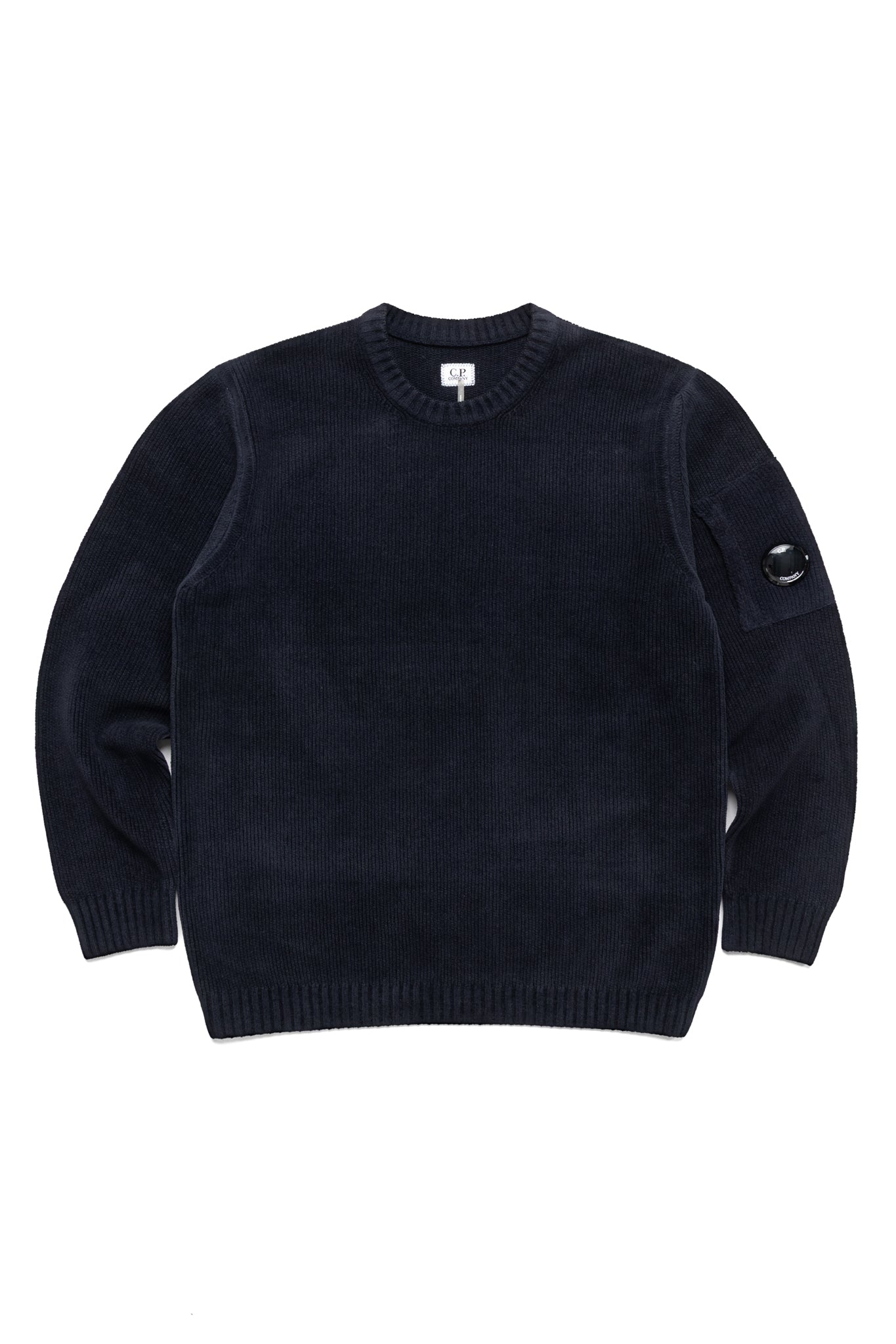 Chenille Cotton Crew Neck Knit - Total Eclipse
