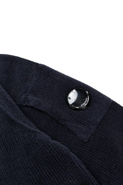 Chenille Cotton Crew Neck Knit - Total Eclipse