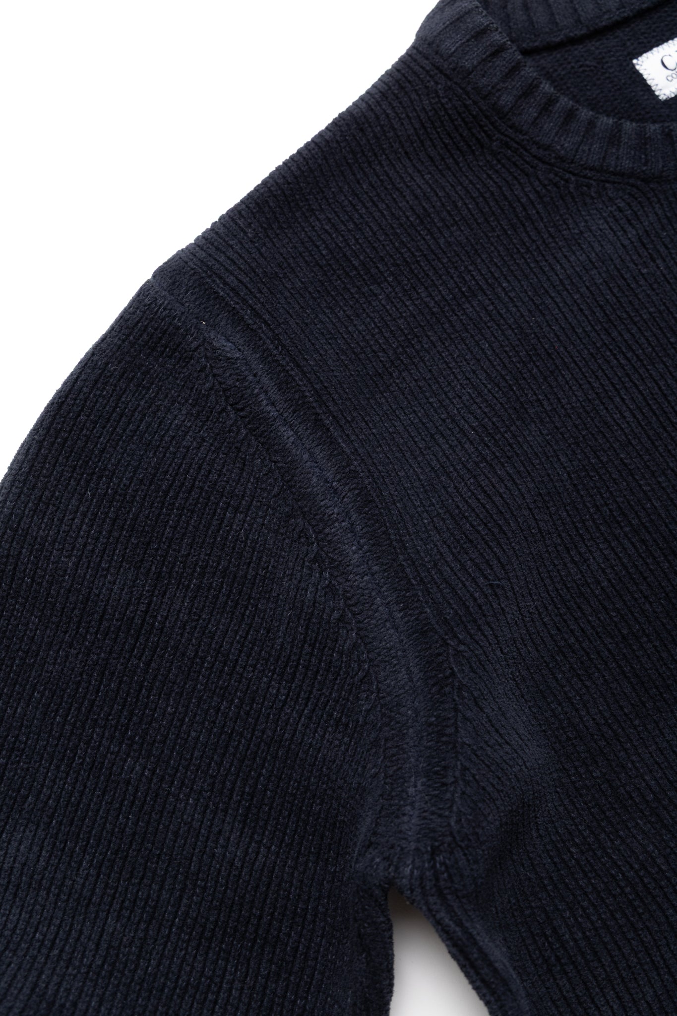 Chenille Cotton Crew Neck Knit - Total Eclipse