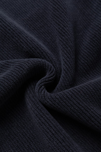 Chenille Cotton Crew Neck Knit - Total Eclipse