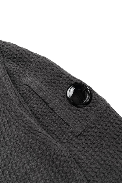 Chenille Cotton Hooded Knit - Dark Shadow