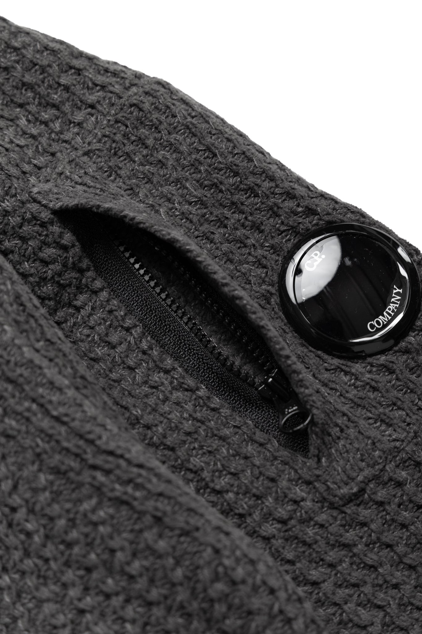 Chenille Cotton Hooded Knit - Dark Shadow