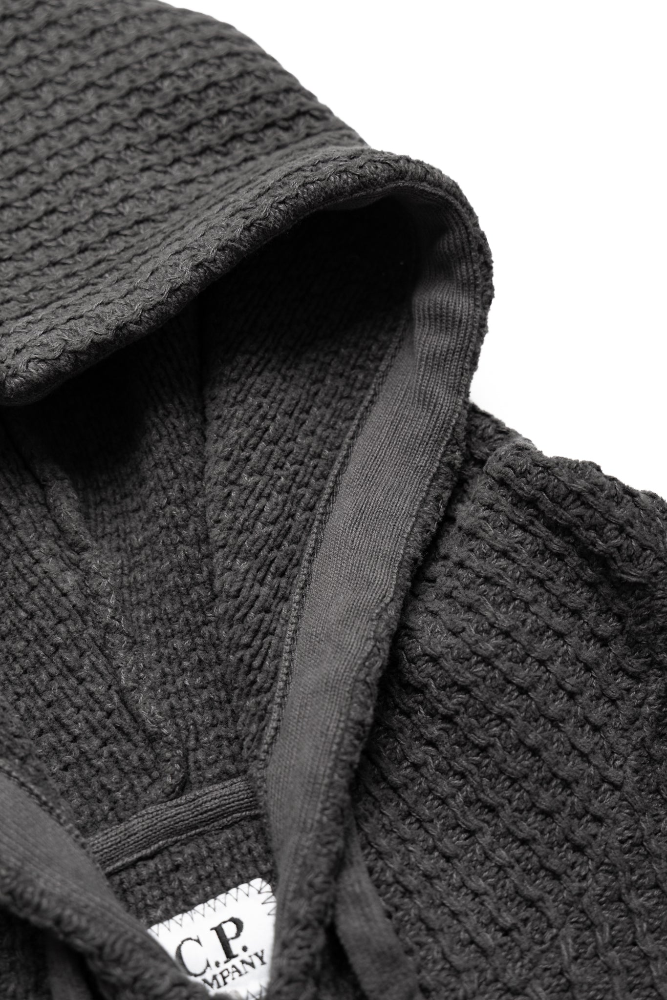 Chenille Cotton Hooded Knit - Dark Shadow