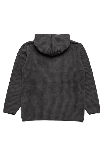Chenille Cotton Hooded Knit - Dark Shadow