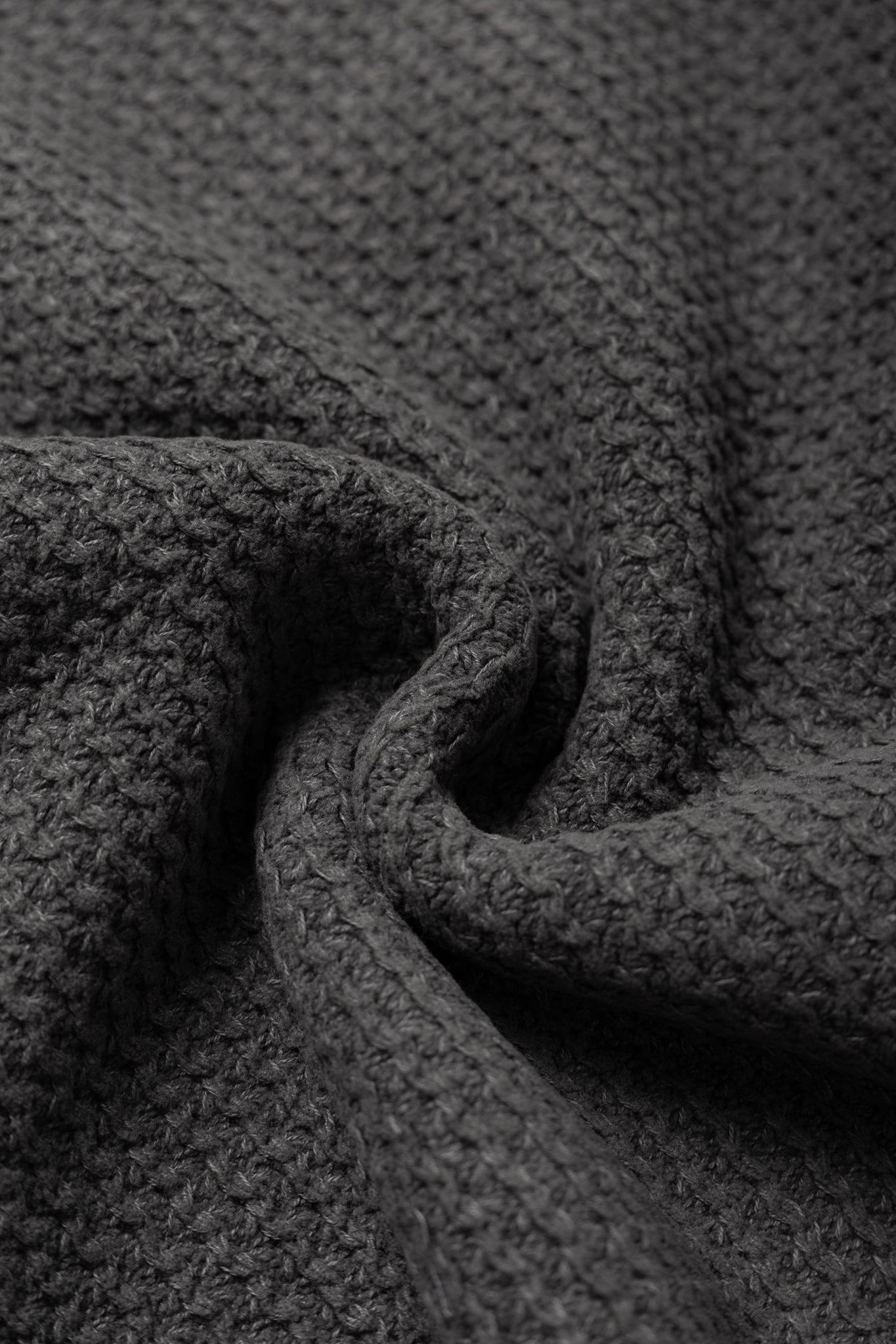 Chenille Cotton Hooded Knit - Dark Shadow