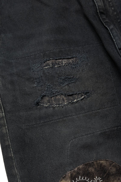 KATSURAGI Cotton PORT Baggy Pants (HIPPIE Champetre Remake) - Black