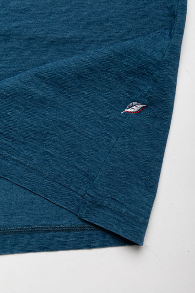 Indigo Jersey Crew Neck T-shirt - Greencast Indigo