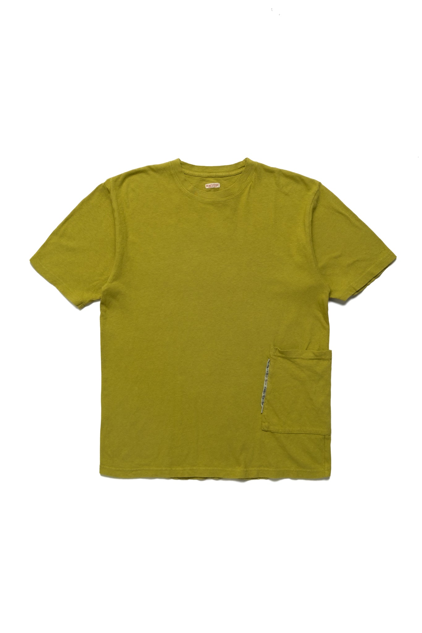 Gauze Jersey BISCUIT Pocket T - Yellow Green