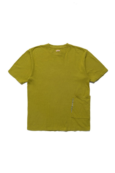 Gauze Jersey BISCUIT Pocket T - Yellow Green