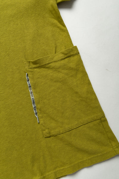 Gauze Jersey BISCUIT Pocket T - Yellow Green