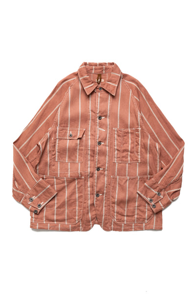 Linen PHILLIES Stripe CACTUS Coverall - SOHO Brick