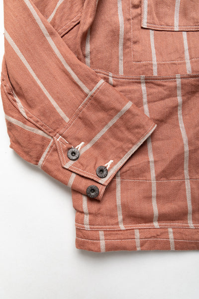 Linen PHILLIES Stripe CACTUS Coverall - SOHO Brick