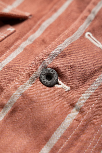 Linen PHILLIES Stripe CACTUS Coverall - SOHO Brick