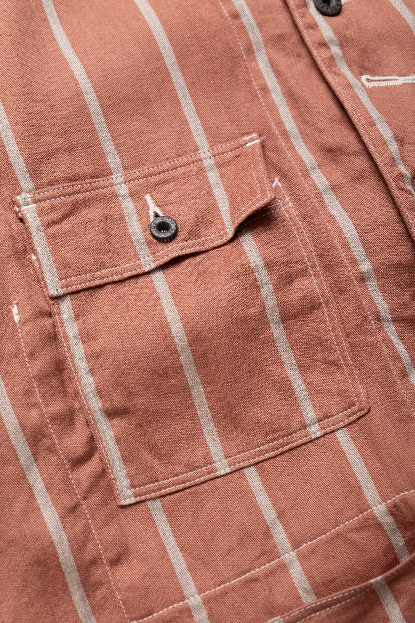 Linen PHILLIES Stripe CACTUS Coverall - SOHO Brick
