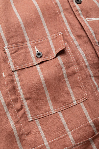 Linen PHILLIES Stripe CACTUS Coverall - SOHO Brick