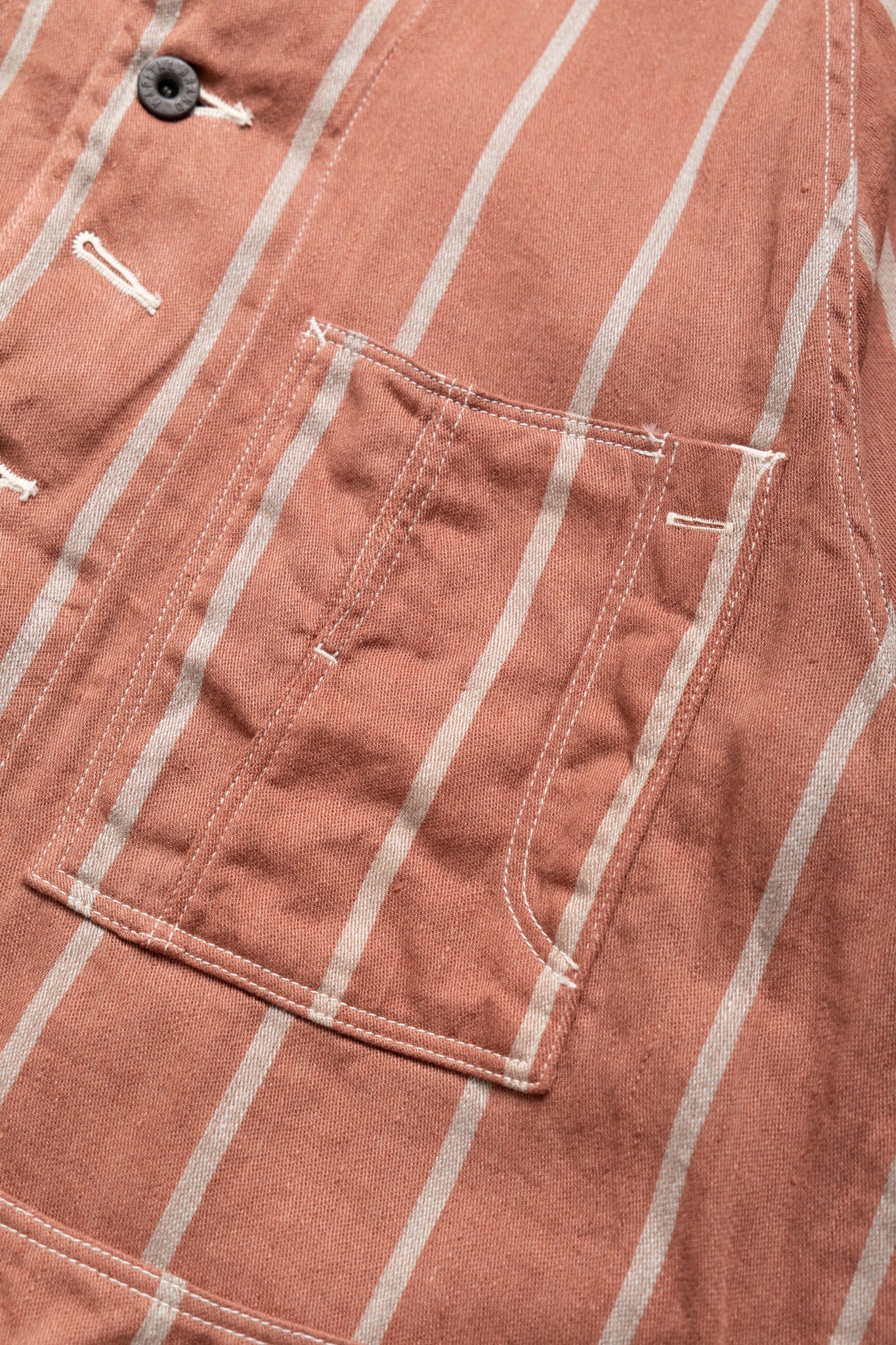 Linen PHILLIES Stripe CACTUS Coverall - SOHO Brick