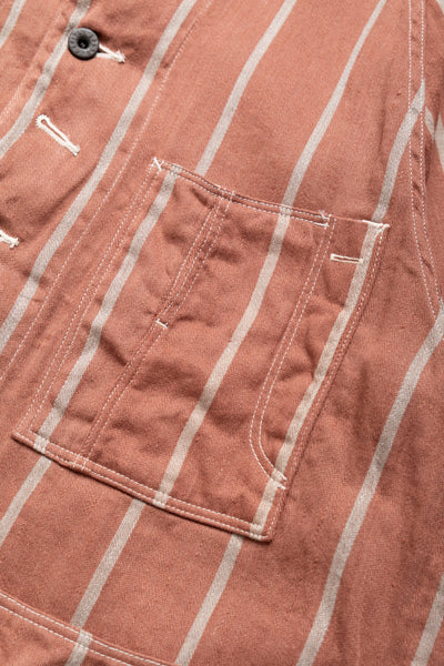 Linen PHILLIES Stripe CACTUS Coverall - SOHO Brick