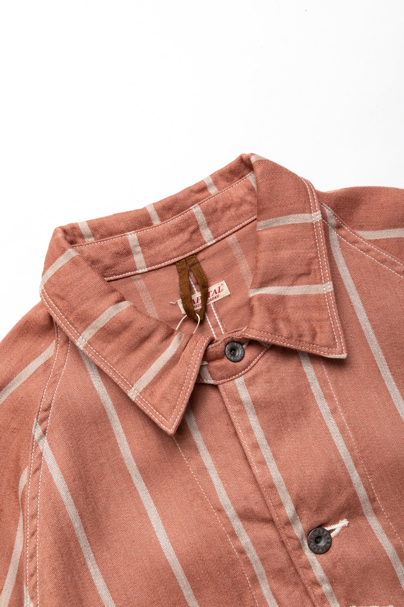 Linen PHILLIES Stripe CACTUS Coverall - SOHO Brick