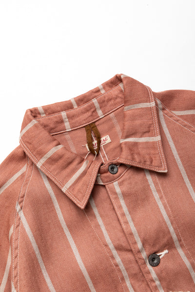 Linen PHILLIES Stripe CACTUS Coverall - SOHO Brick