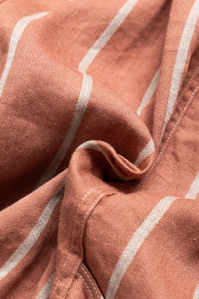 Linen PHILLIES Stripe CACTUS Coverall - SOHO Brick