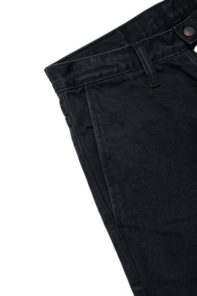 14oz BLKxBLK Denim ZIPPER PORT Baggy Pants - Black x Black