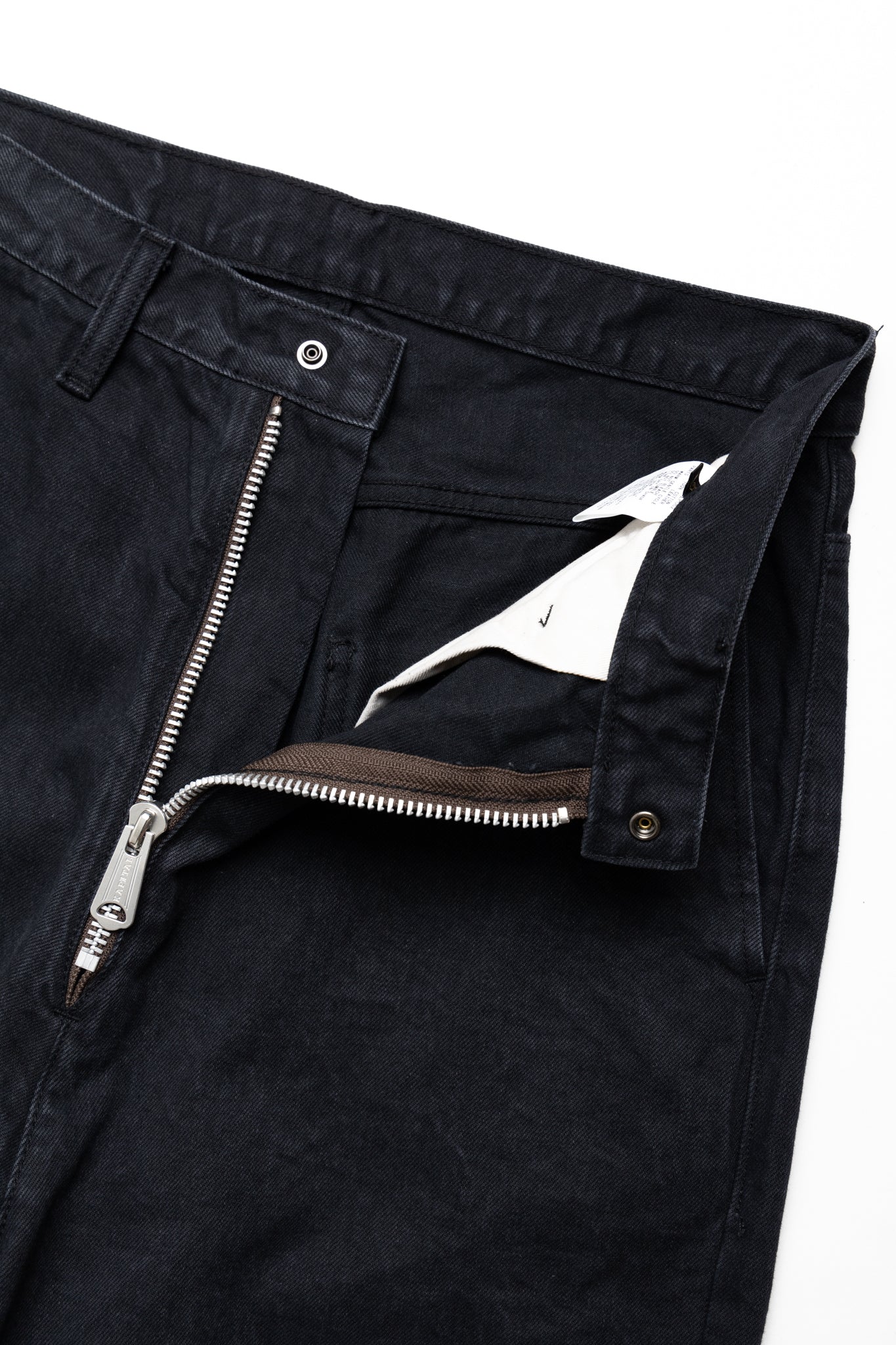 14oz BLKxBLK Denim ZIPPER PORT Baggy Pants - Black x Black