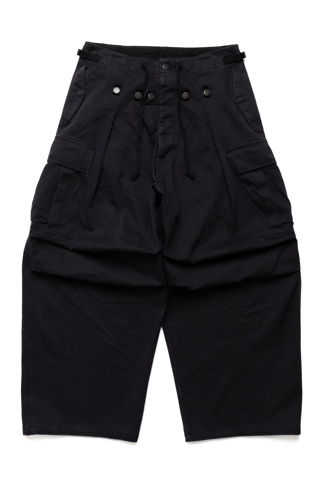 Heavy Drill Cotton JUMBO Cargo Pants - Black
