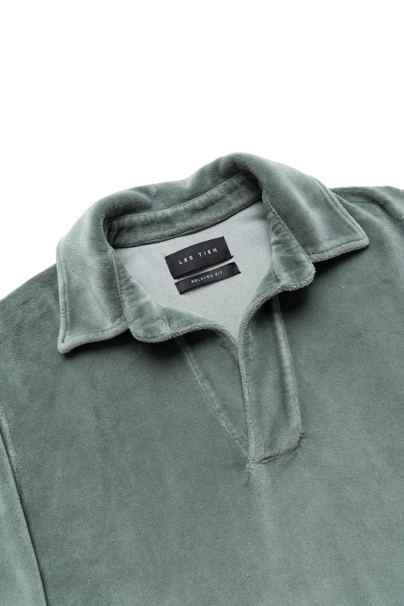 Velour Moto Back Polo - Slate Grey
