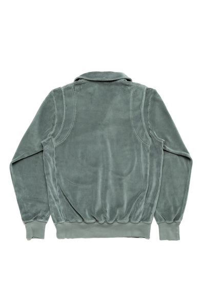 Velour Moto Back Polo - Slate Grey