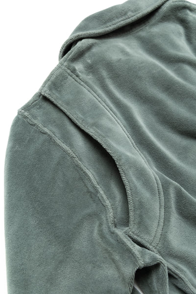 Velour Moto Back Polo - Slate Grey