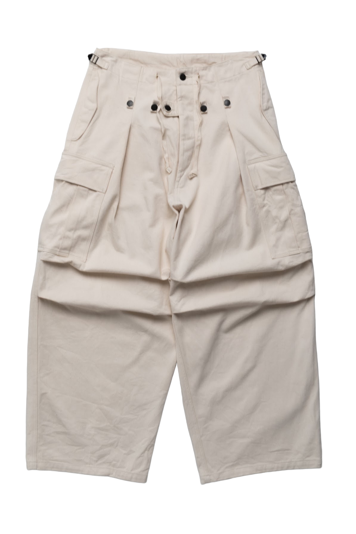 Heavy Drill Cotton JUMBO Cargo Pants - Ecru