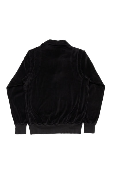 Velour Moto Back Polo - Jet Black