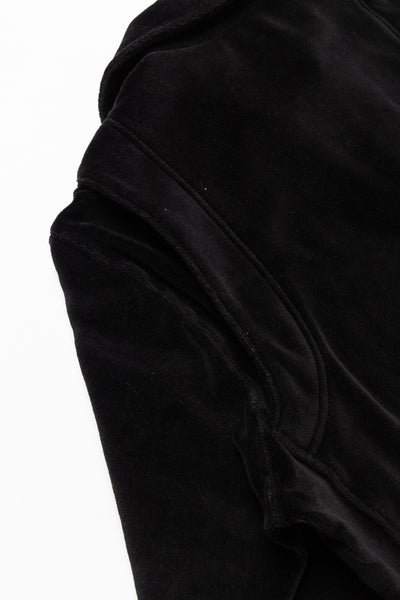 Velour Moto Back Polo - Jet Black