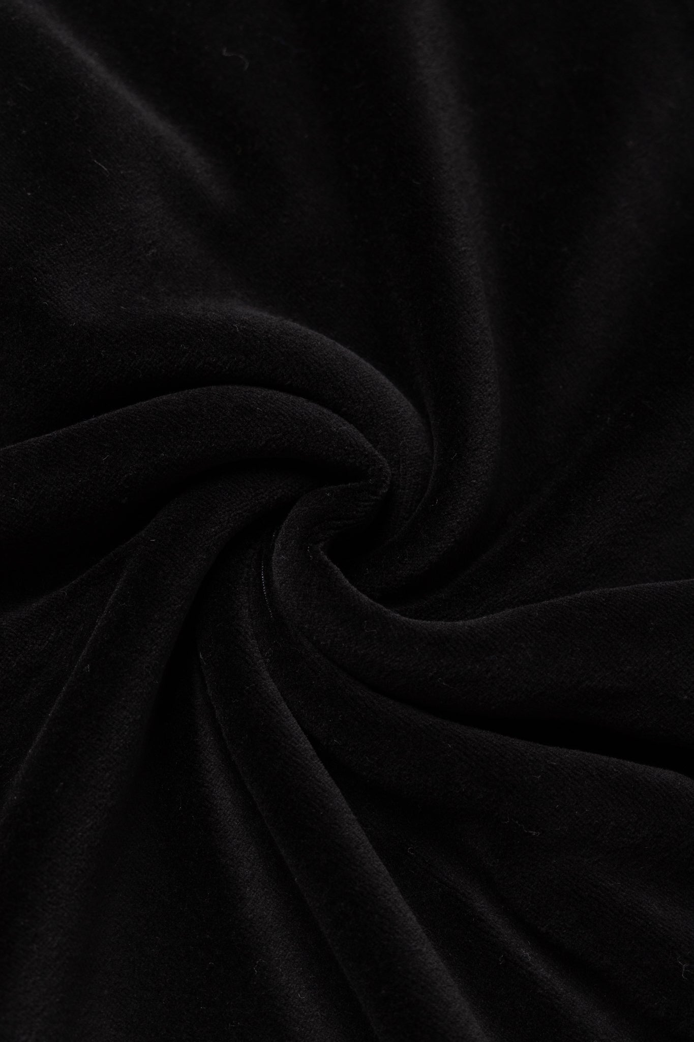 Velour Moto Back Polo - Jet Black