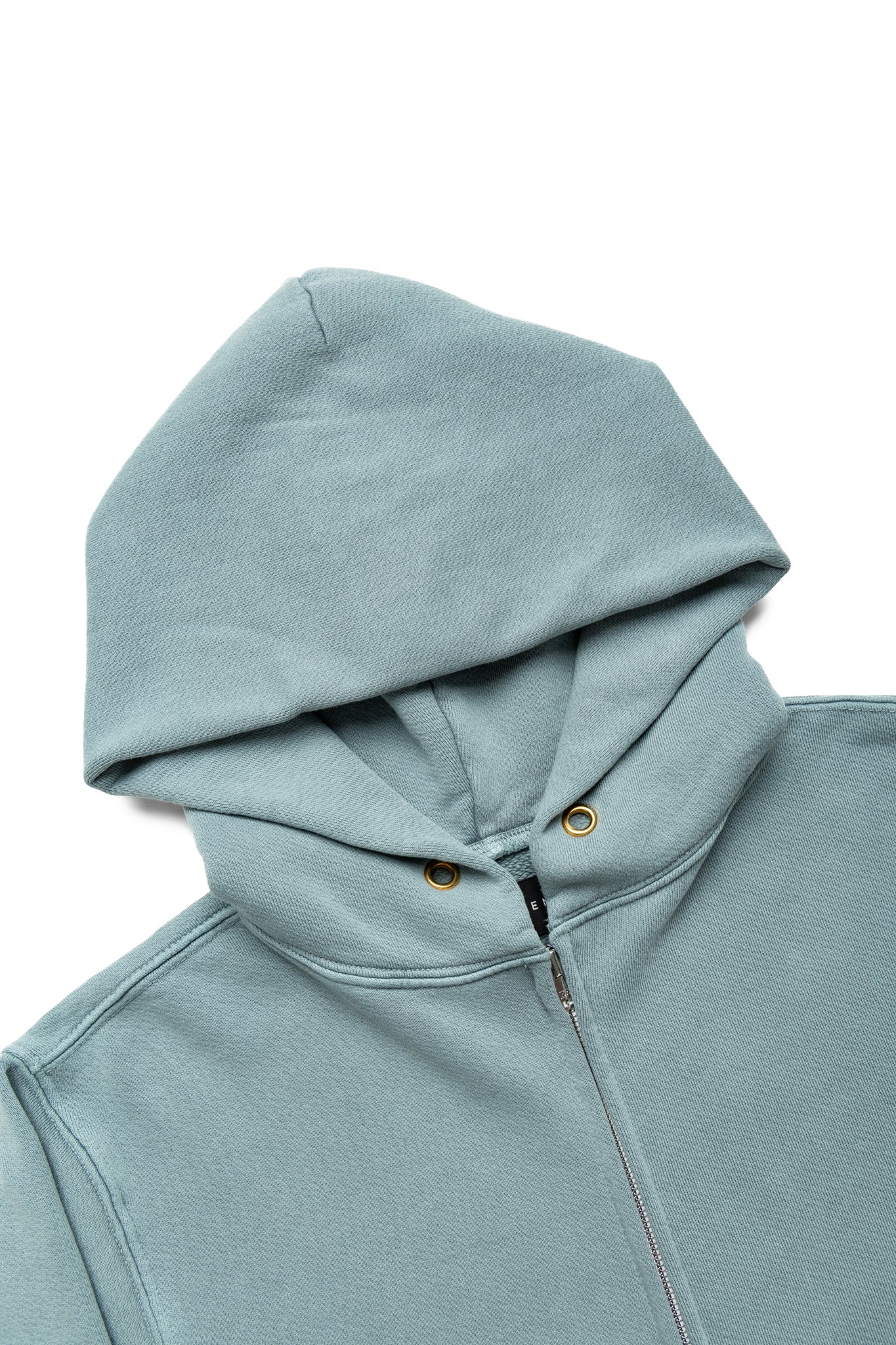 Heavyweight Raw Zip Hoodie - Slate Grey