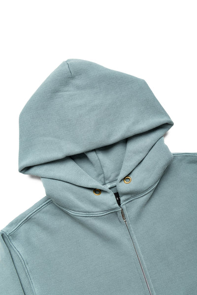 Heavyweight Raw Zip Hoodie - Slate Grey
