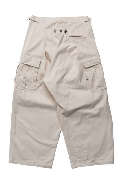 Heavy Drill Cotton JUMBO Cargo Pants - Ecru