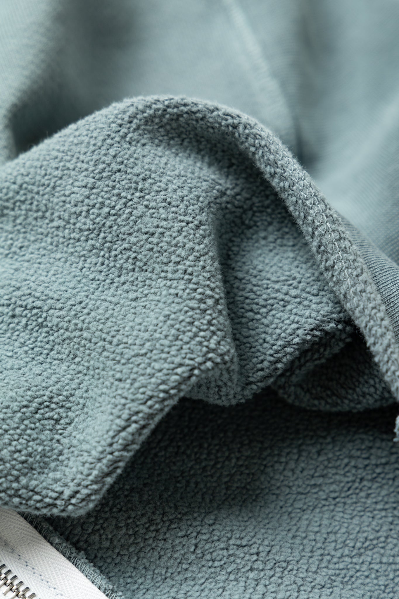 Heavyweight Raw Zip Hoodie - Slate Grey