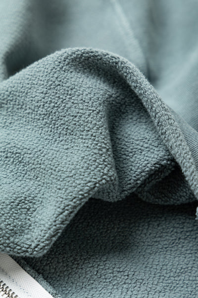 Heavyweight Raw Zip Hoodie - Slate Grey