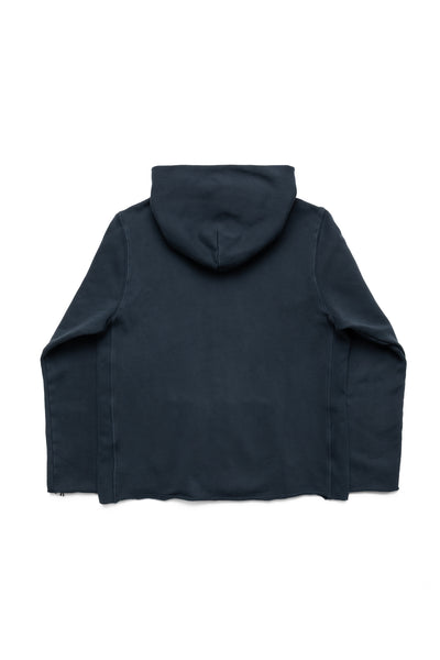 Heavyweight Raw Zip Hoodie - Faded Black